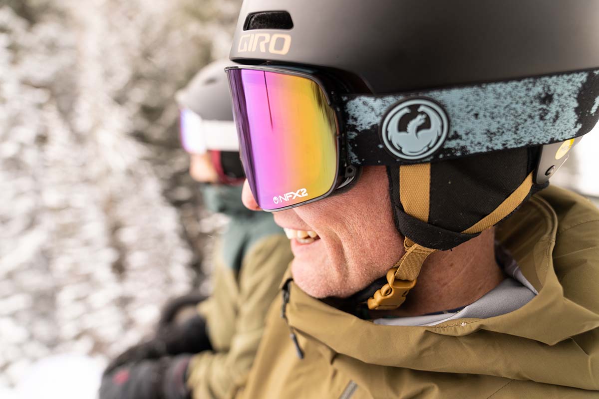 Close Up Of Helmet And Goggles (on Chairlift) 